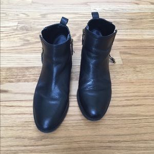 Franco sarto black leather booties